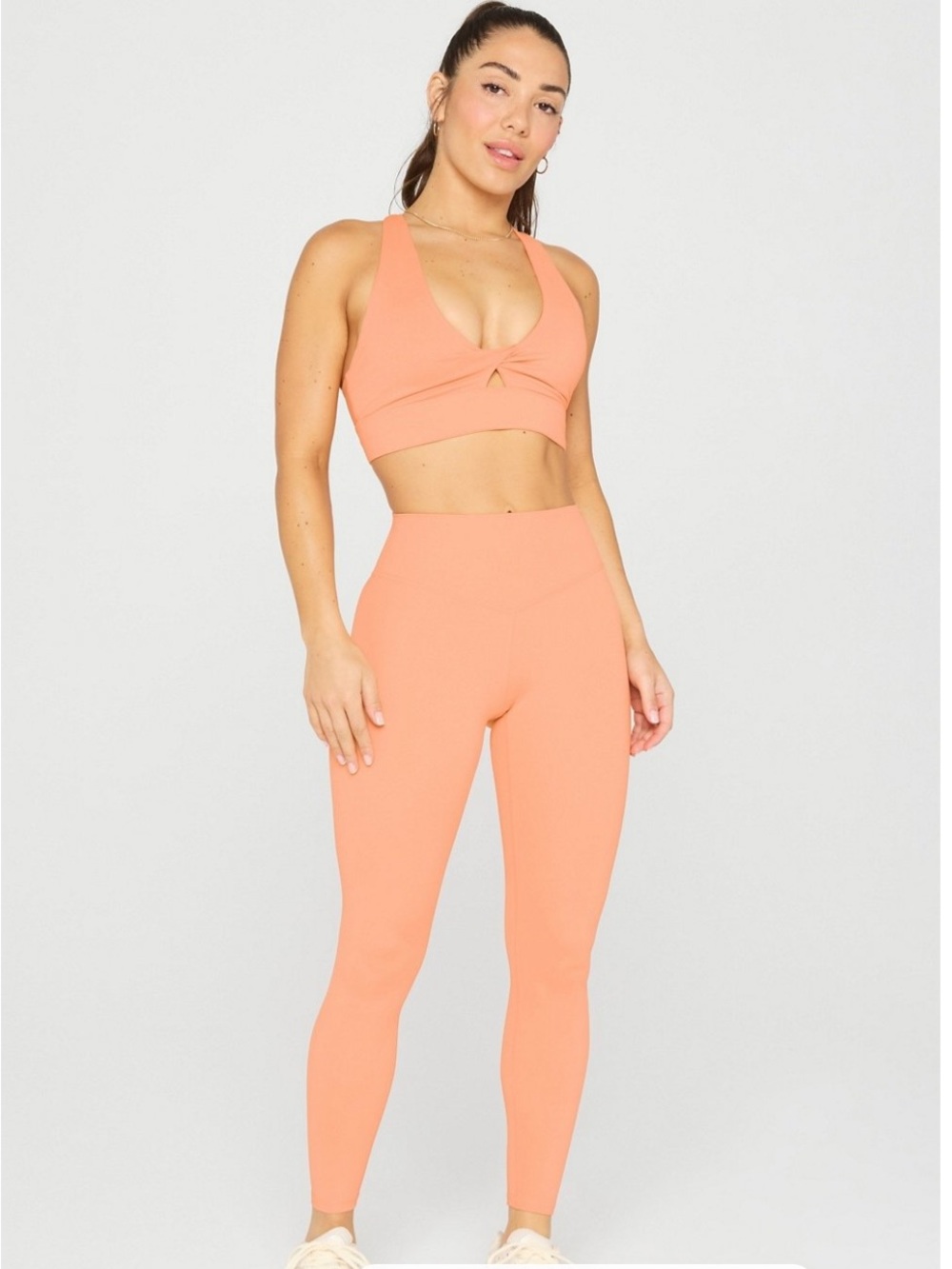 FABLETICS - PureLuxe High-Waisted Legging & Oasis Twist Bra Melon Sorbet SET
